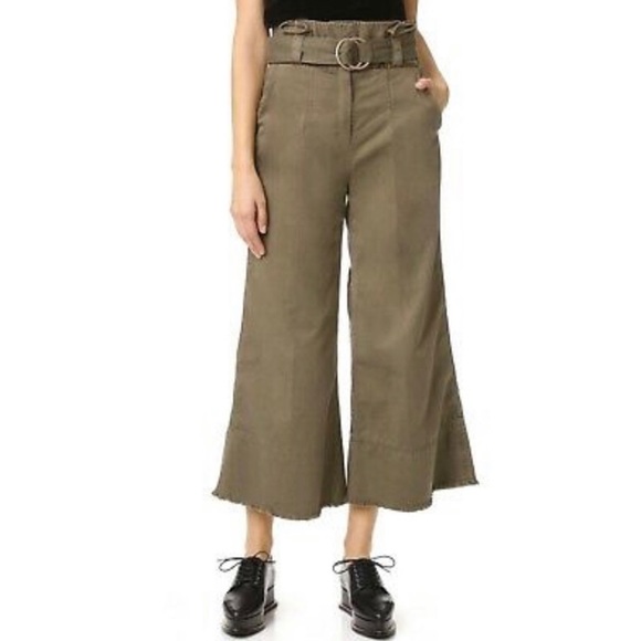 Cinq á Sept Army Paperbag Waist Wide Leg Culottes